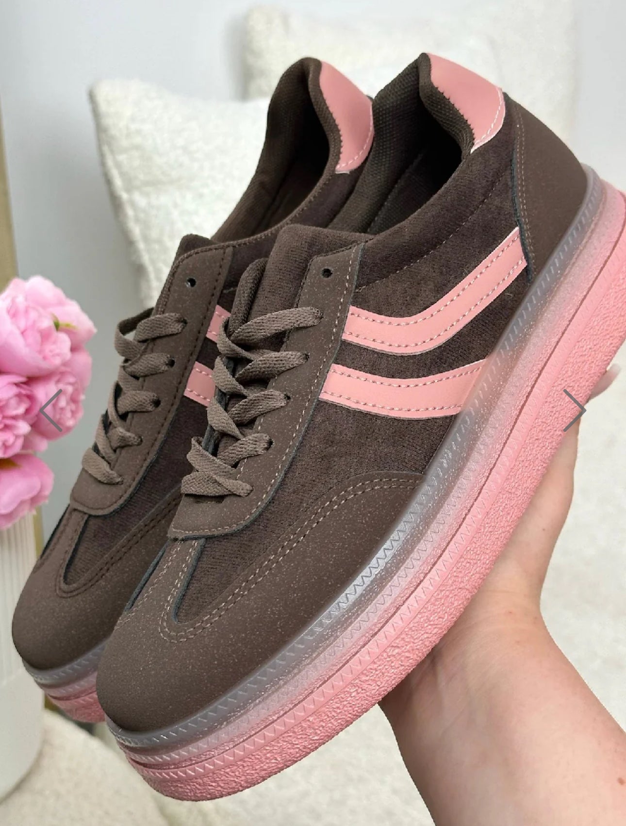 Luna Stripe Trainers - Brown