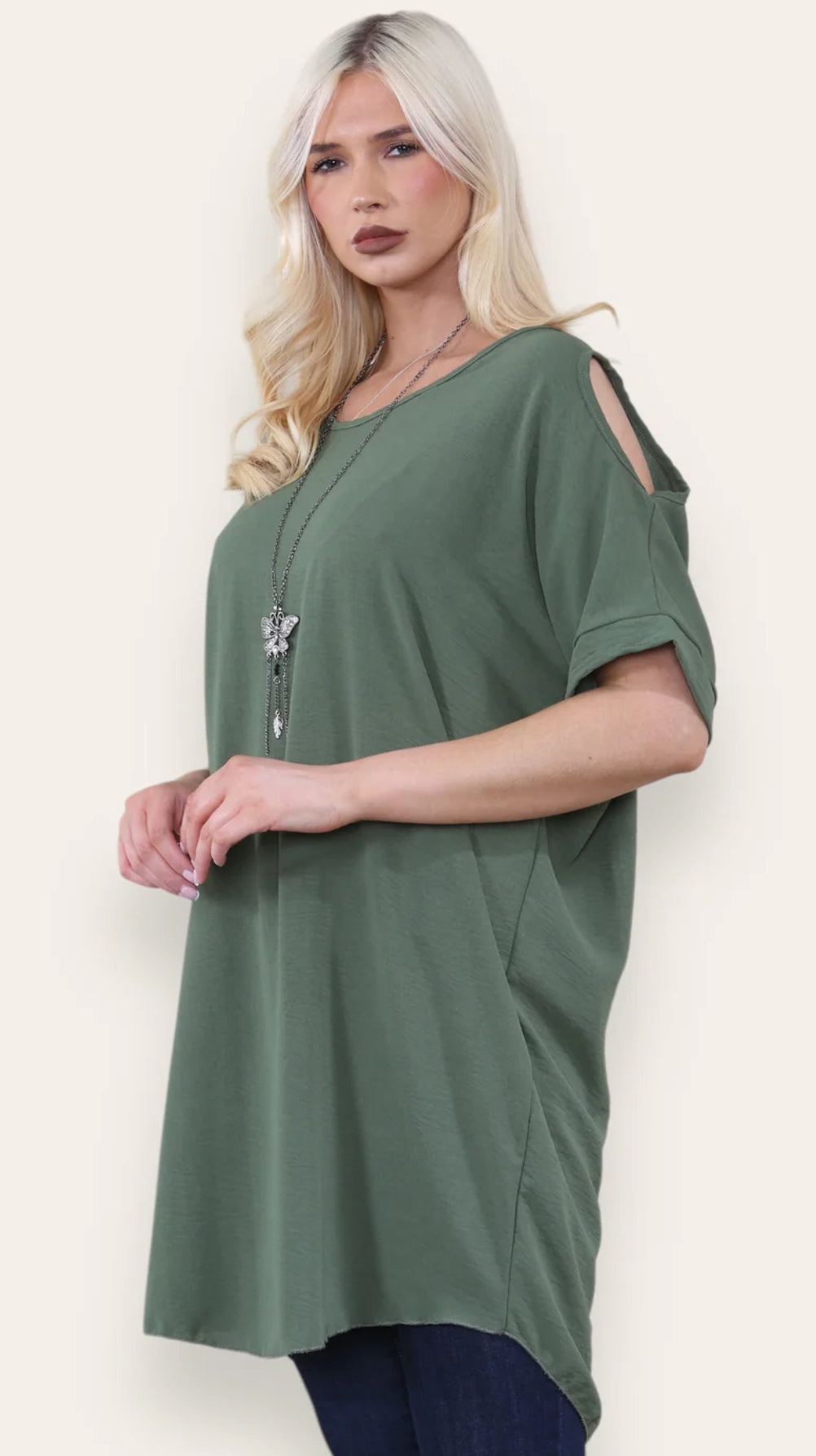 Cold Shoulder Necklace Tees - 3 colours