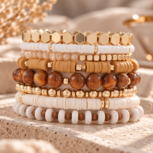 Boho Stackable Bracelet - Brown