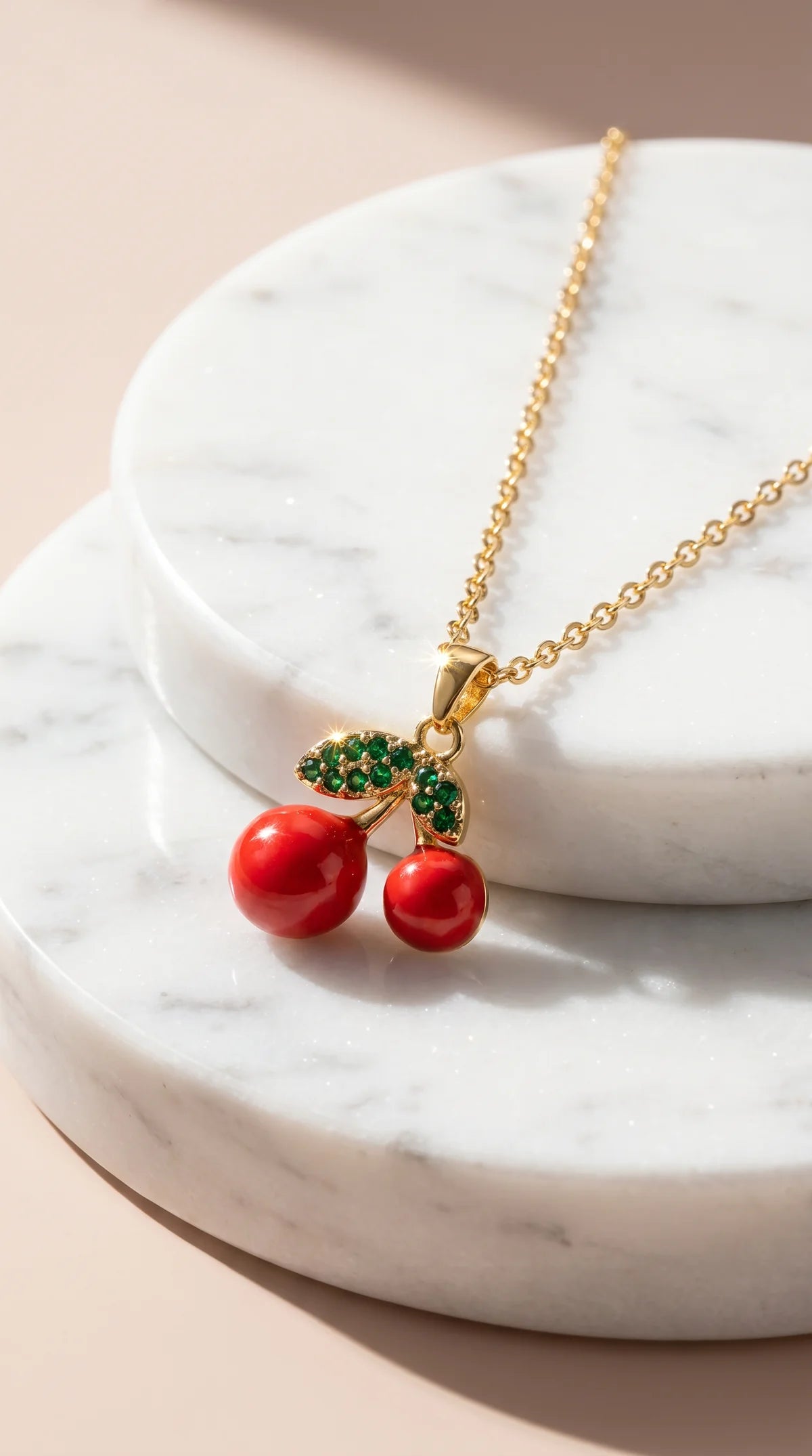 Cherry Necklace - Gold
