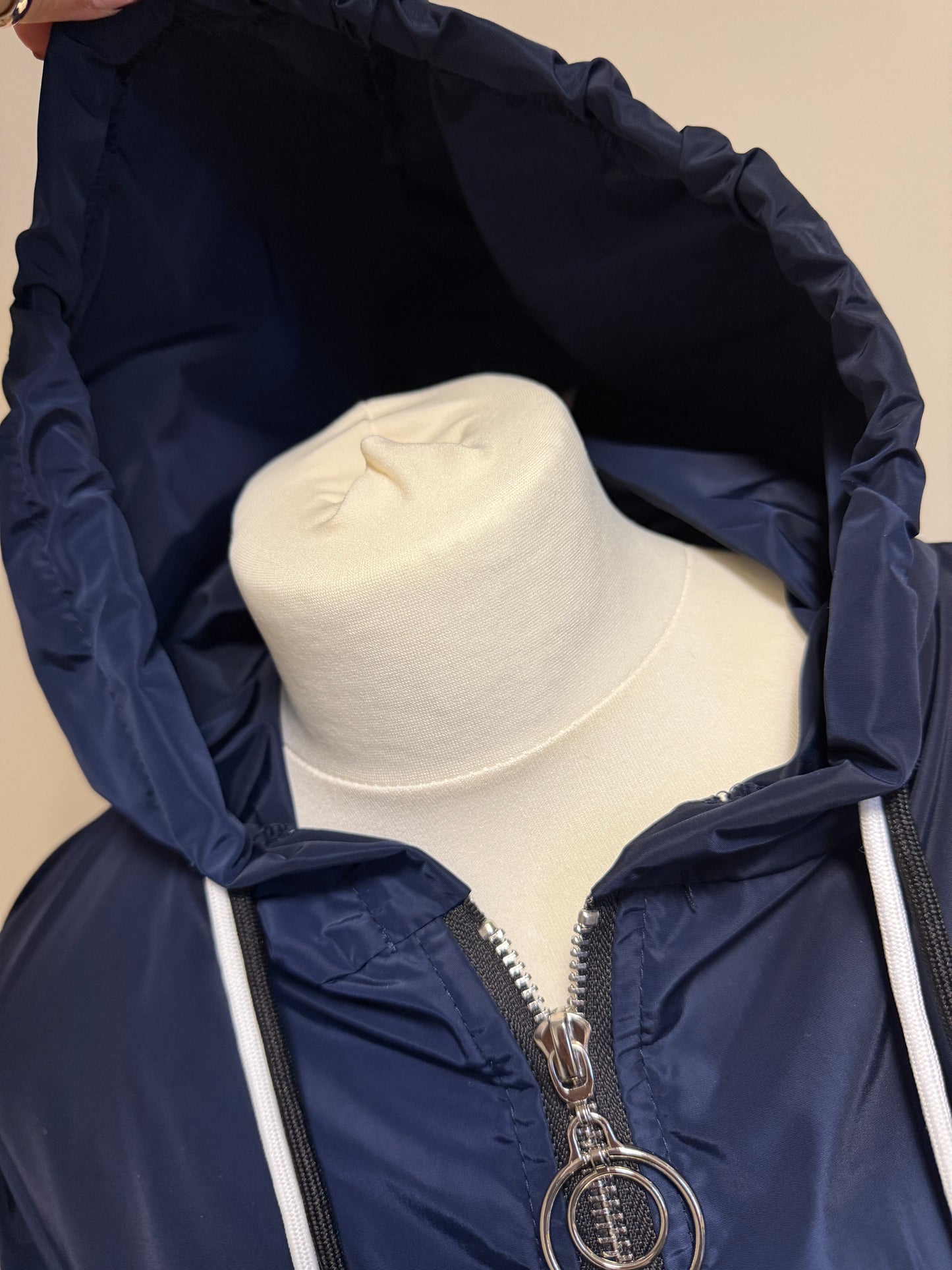 Oversized Windbreaker Jacket - Navy