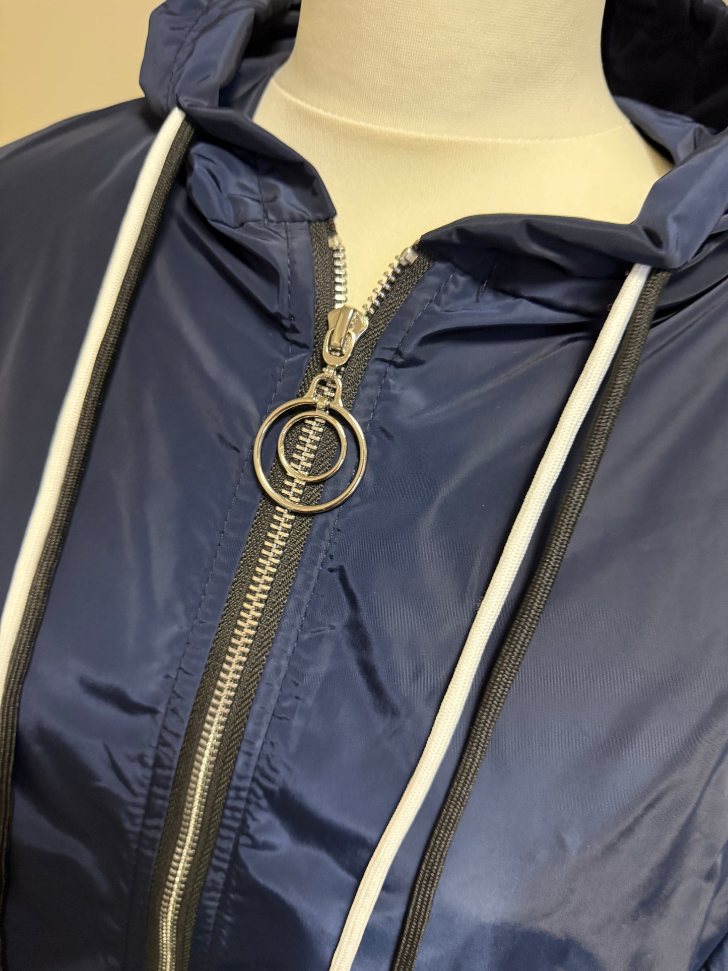 Oversized Windbreaker Jacket - Navy
