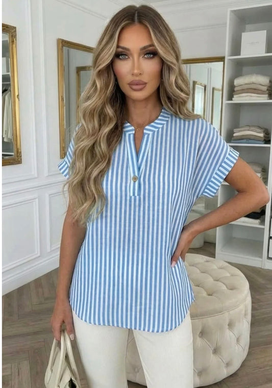Stripe Blouse - Blue