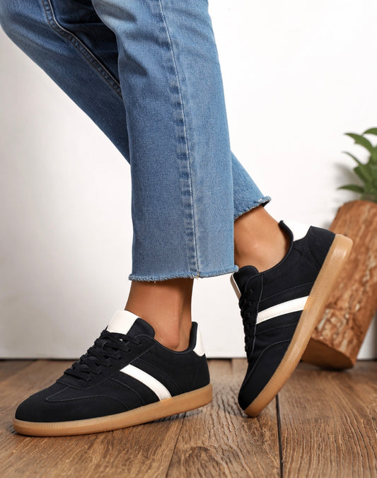 Laurel Stripe Trainers - Black