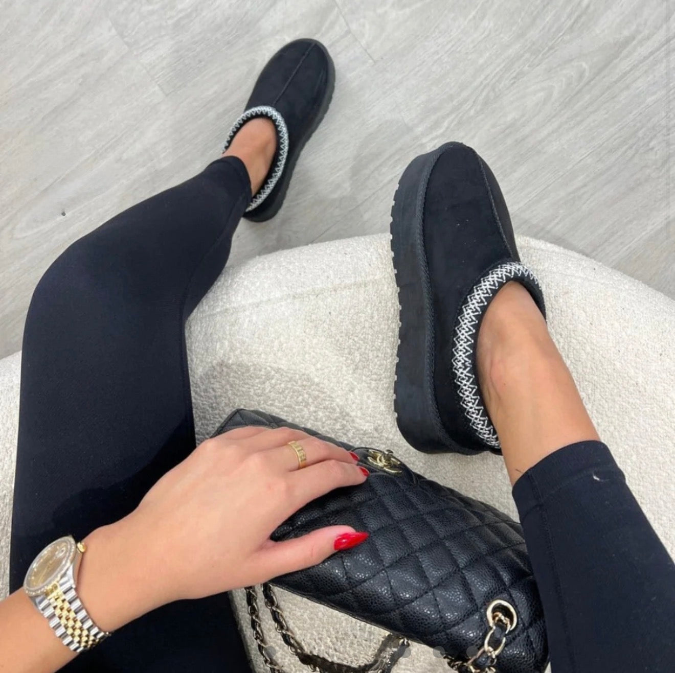 Platform Aztec Mules - Black