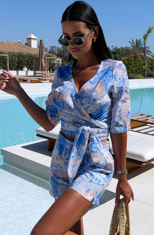 Printed Co Ord Set - Blue
