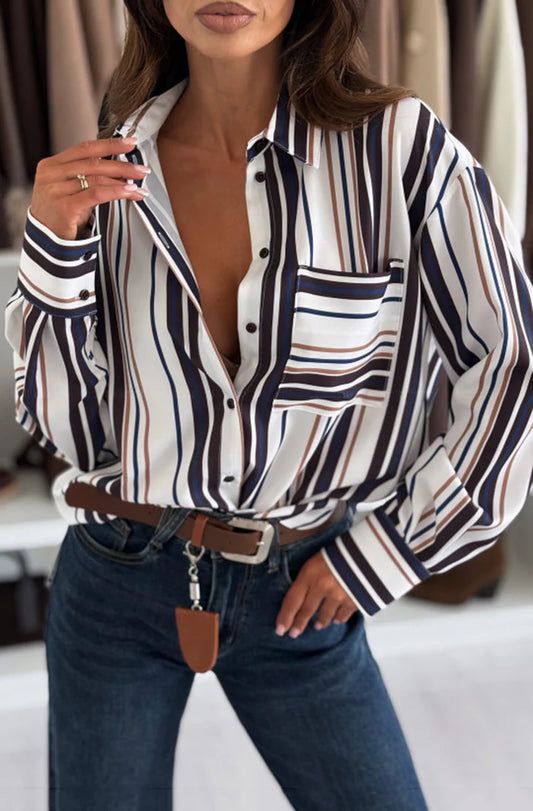Laurel Stripe Blouse - Ivory