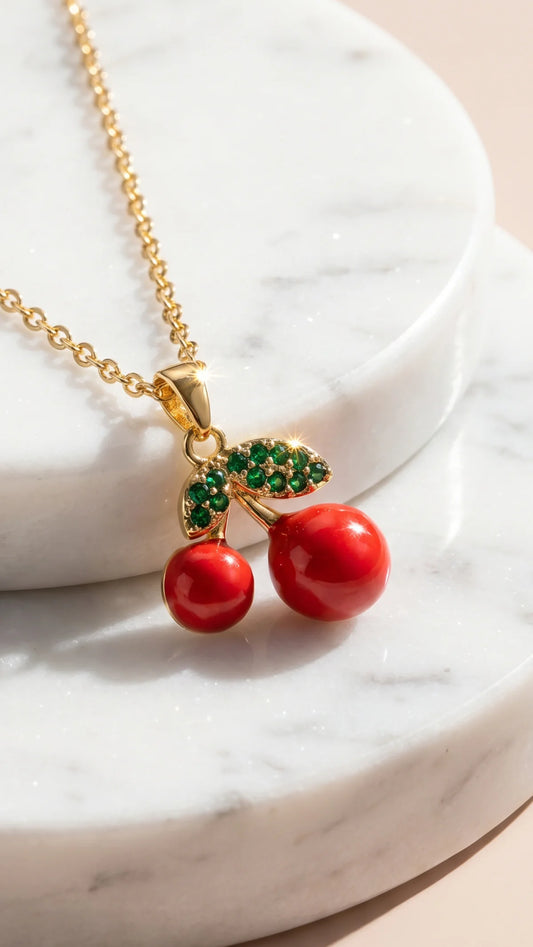 Cherry Necklace - Gold