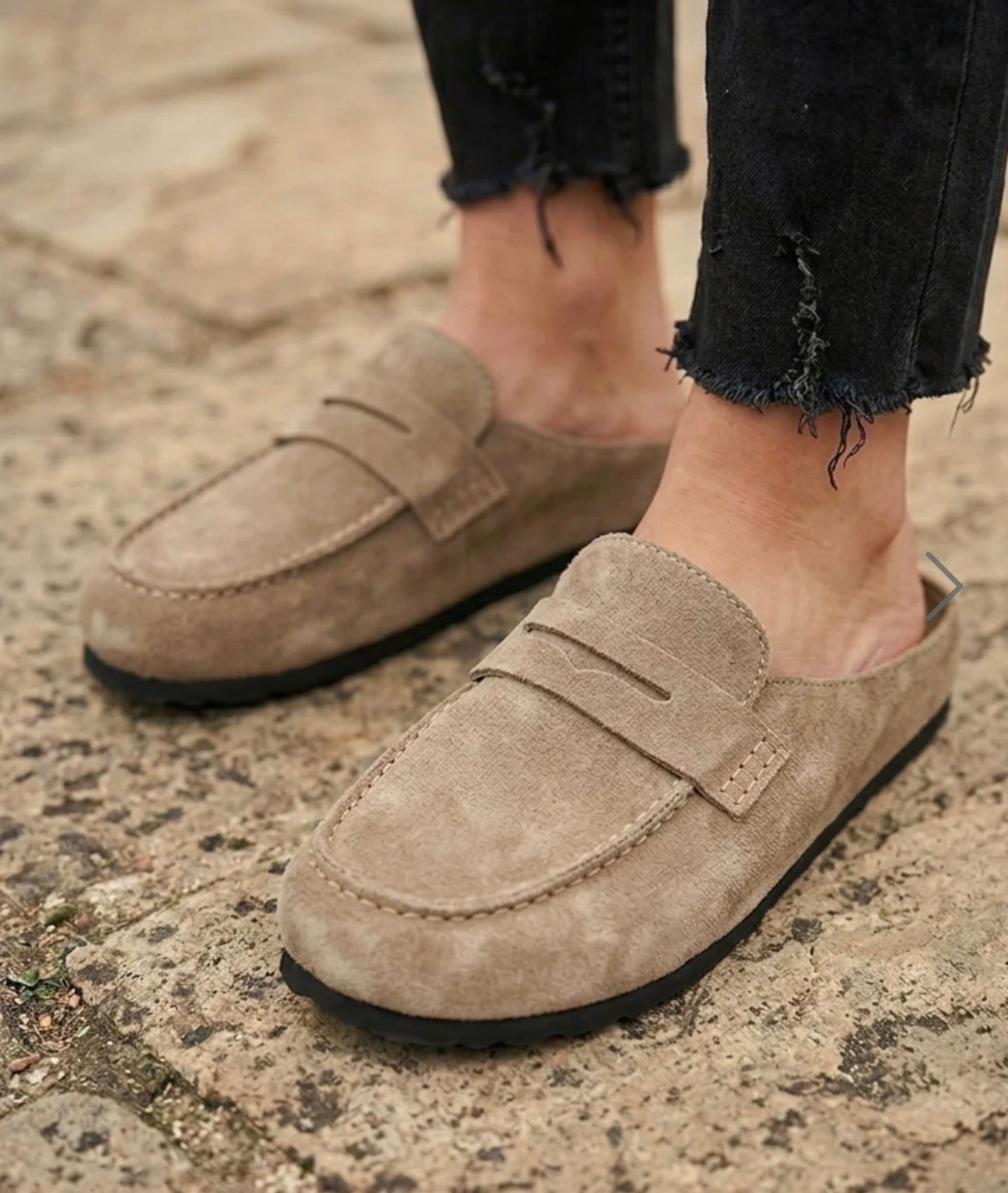 Loafer Mules - Beige