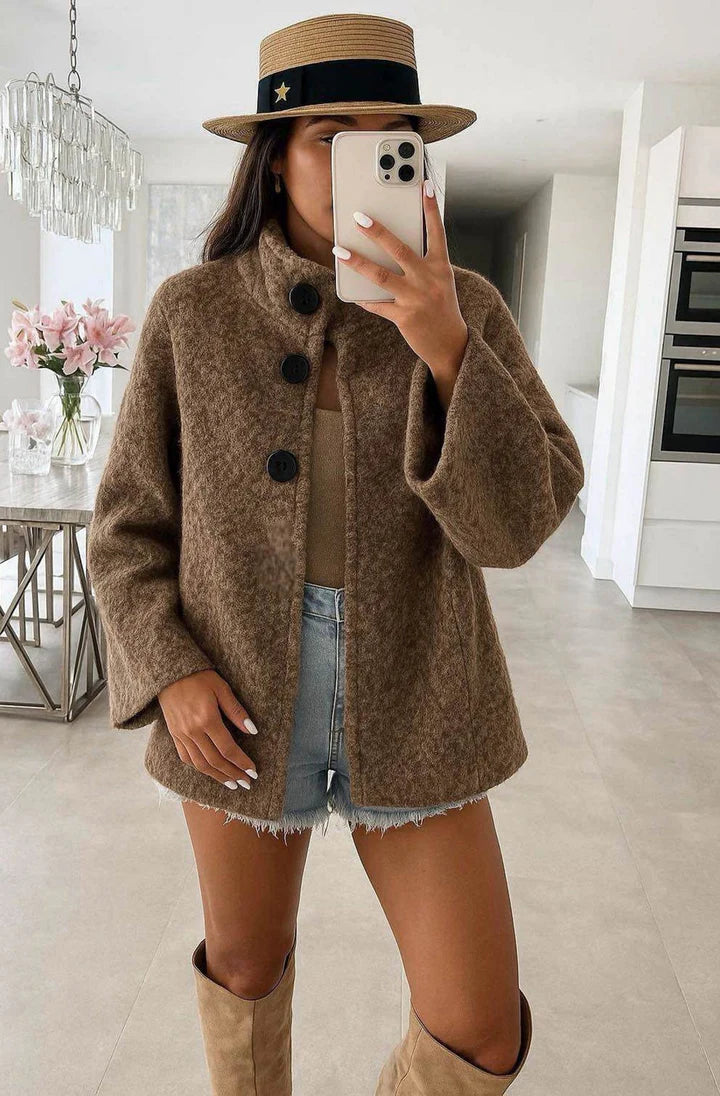 Lenny Poncho Coat - Brown