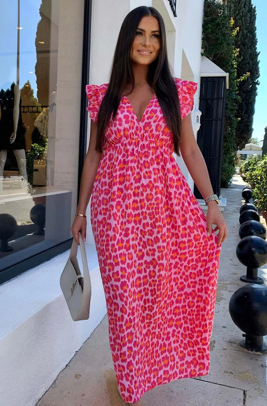 Frill Sleeve Dress - Pink