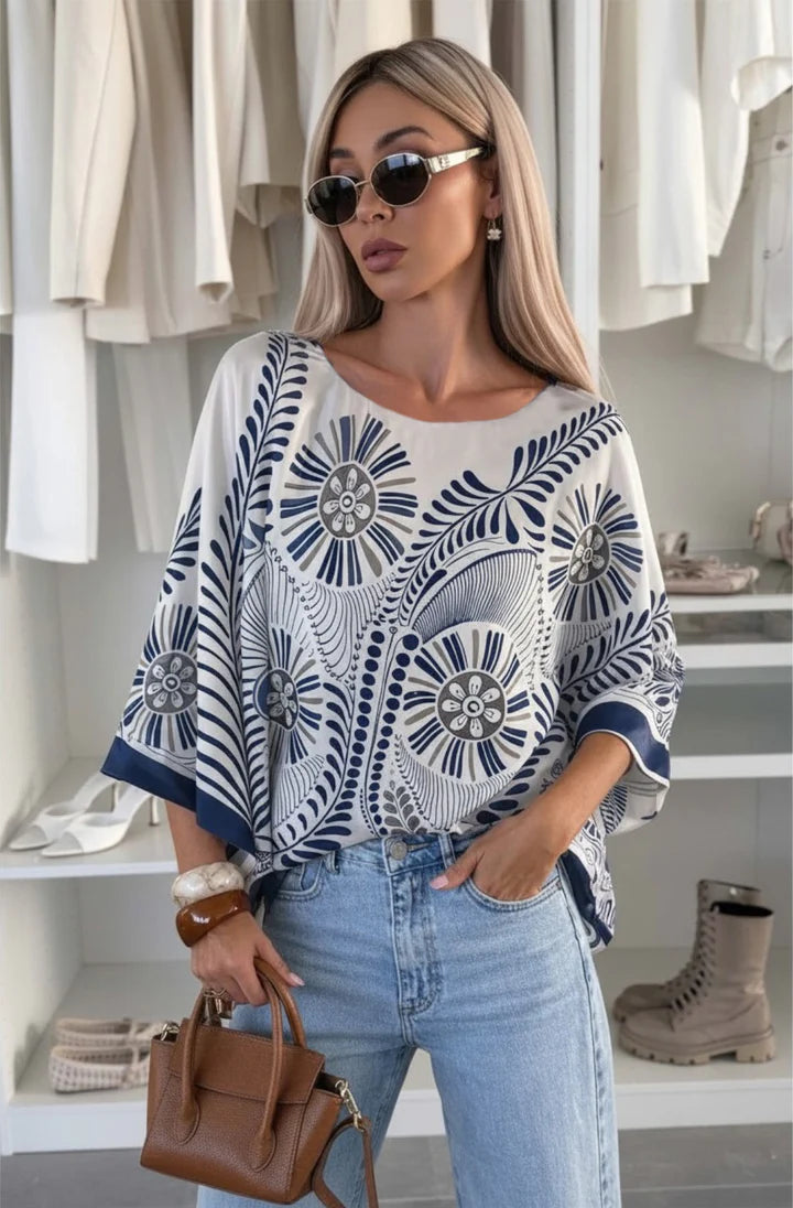 Batwing Blouses - Navy