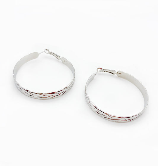 Silver Hoops - Woven