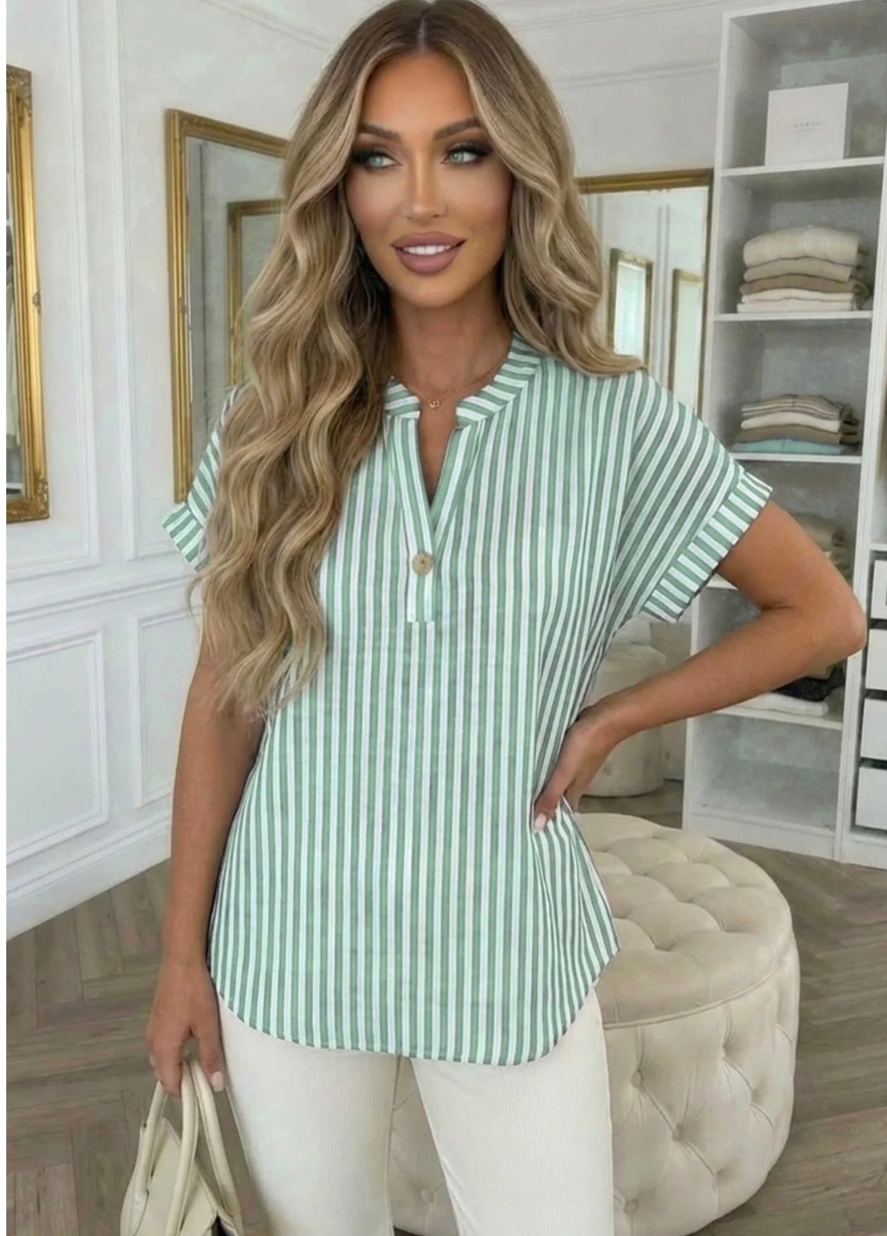 Stripe Blouse - Mint