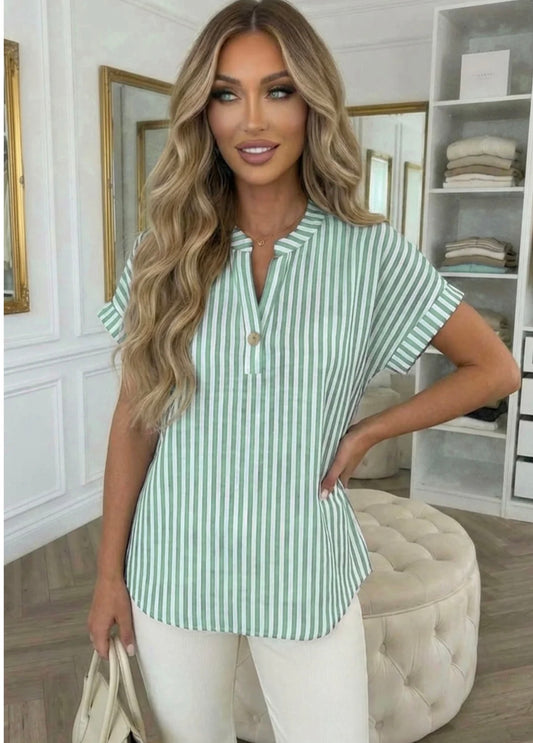 Stripe Blouse - Mint