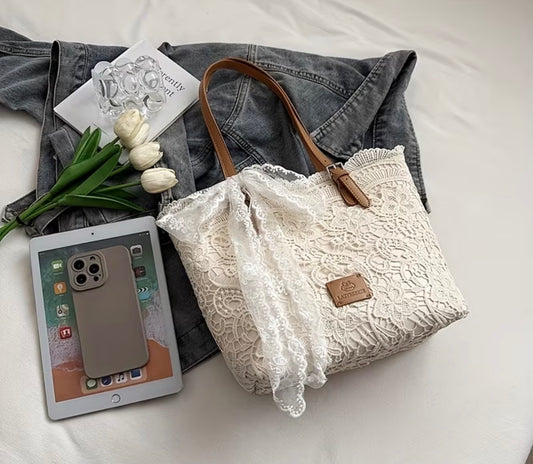 Crochet Tote Bag - Ivory