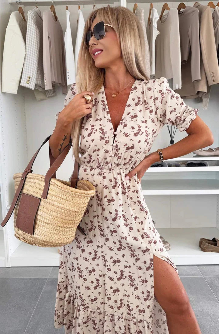 Floral Maxi Dress - Cream
