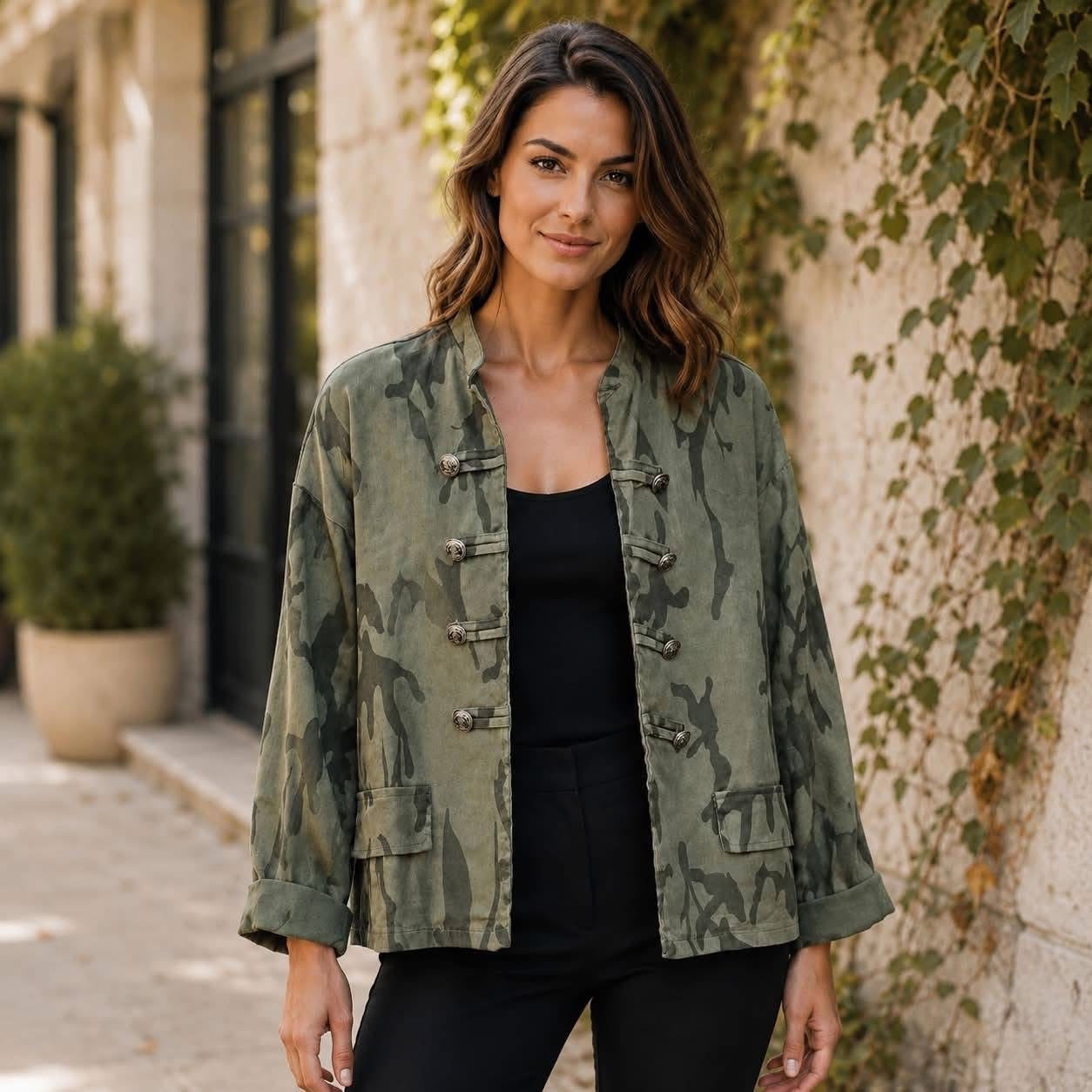 Camouflage Military Jacket - Green