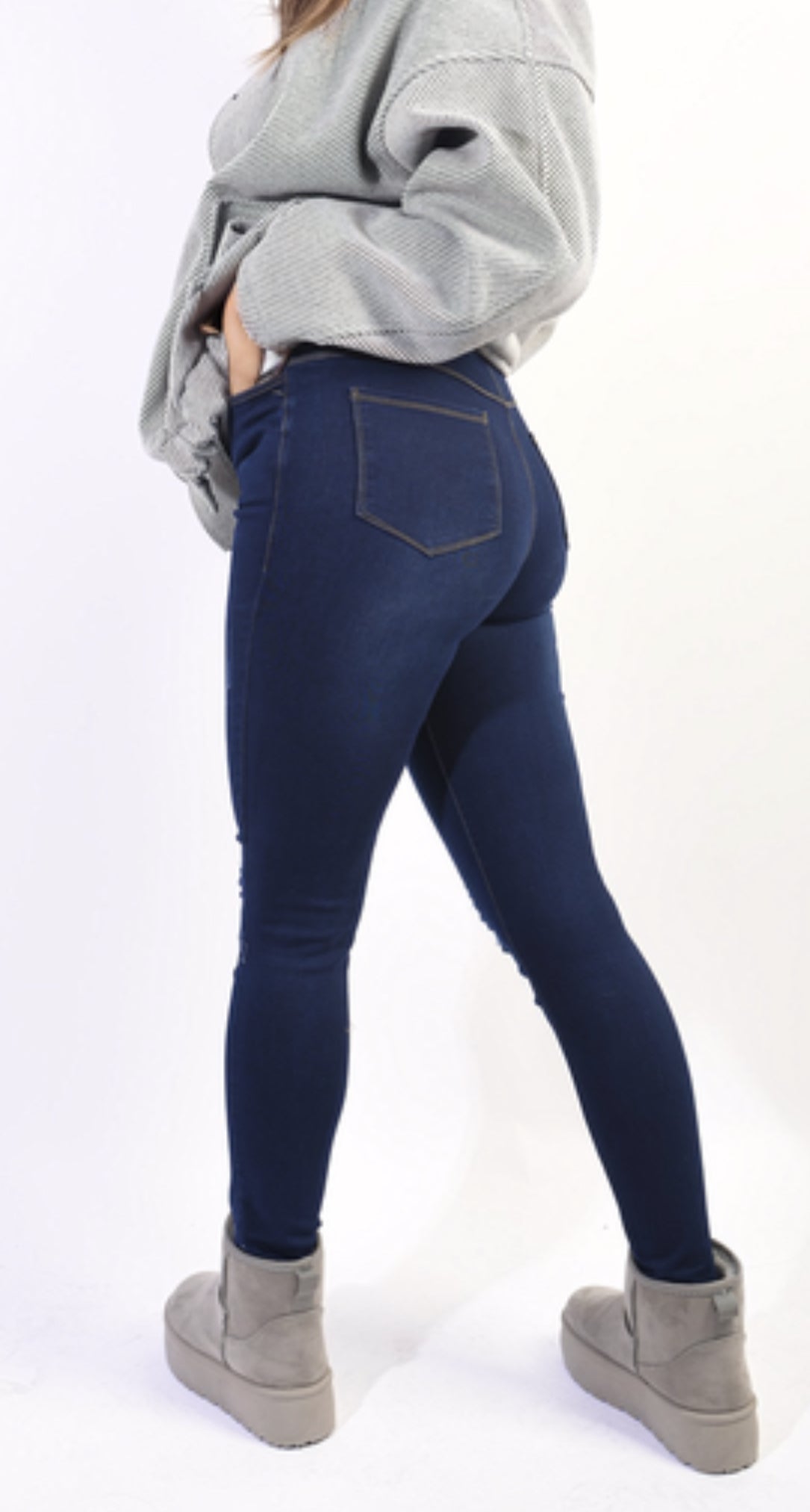 Distressed Jeggings - Blue