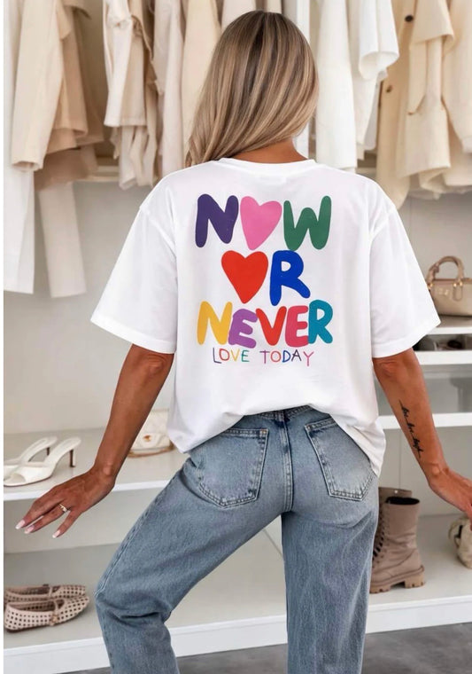 Now or Never T Shirt - Ivory