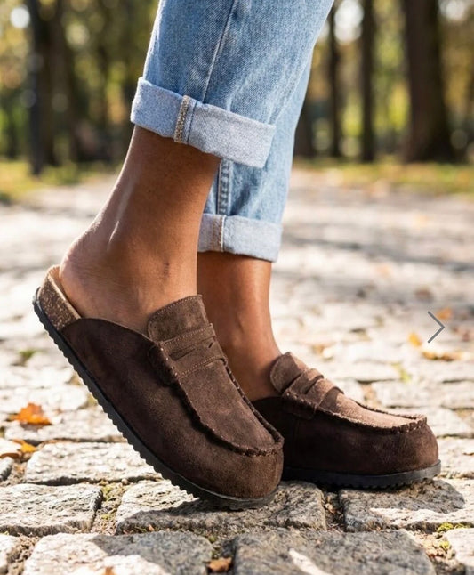 Loafer Mules - Chocolate Brown