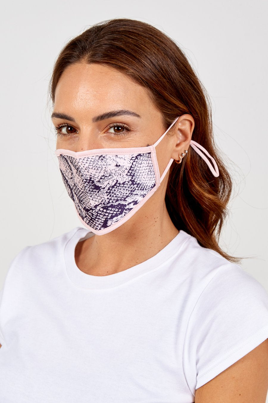 Pink Reversible Snakeprint Mask