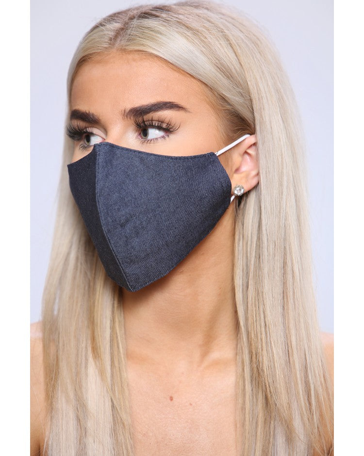 Denim Blue Print Mask