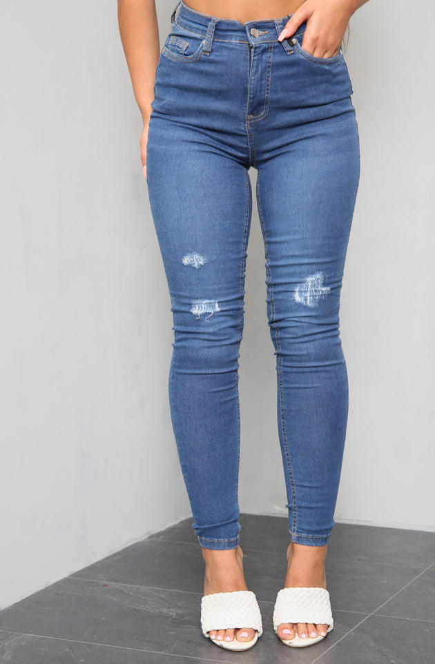 Fifi Distressed Jeans - Blue