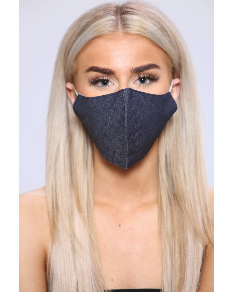 Denim Blue Print Mask