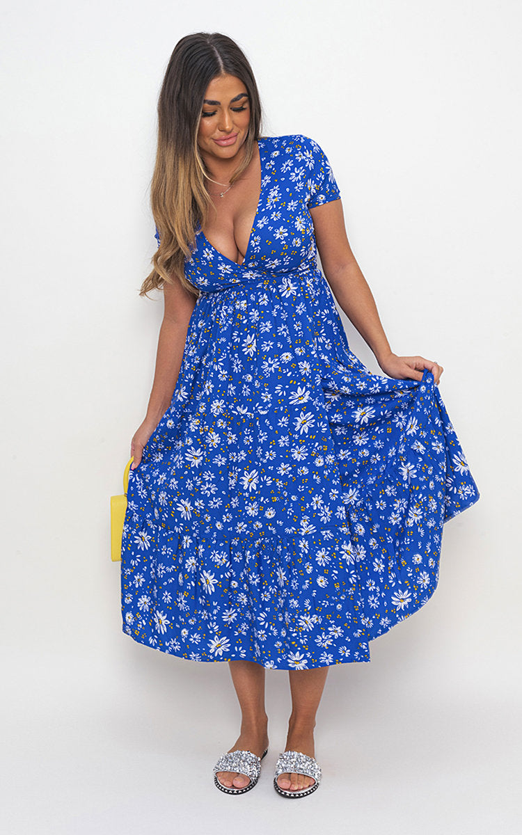 Lila Daisy Dress - Blue