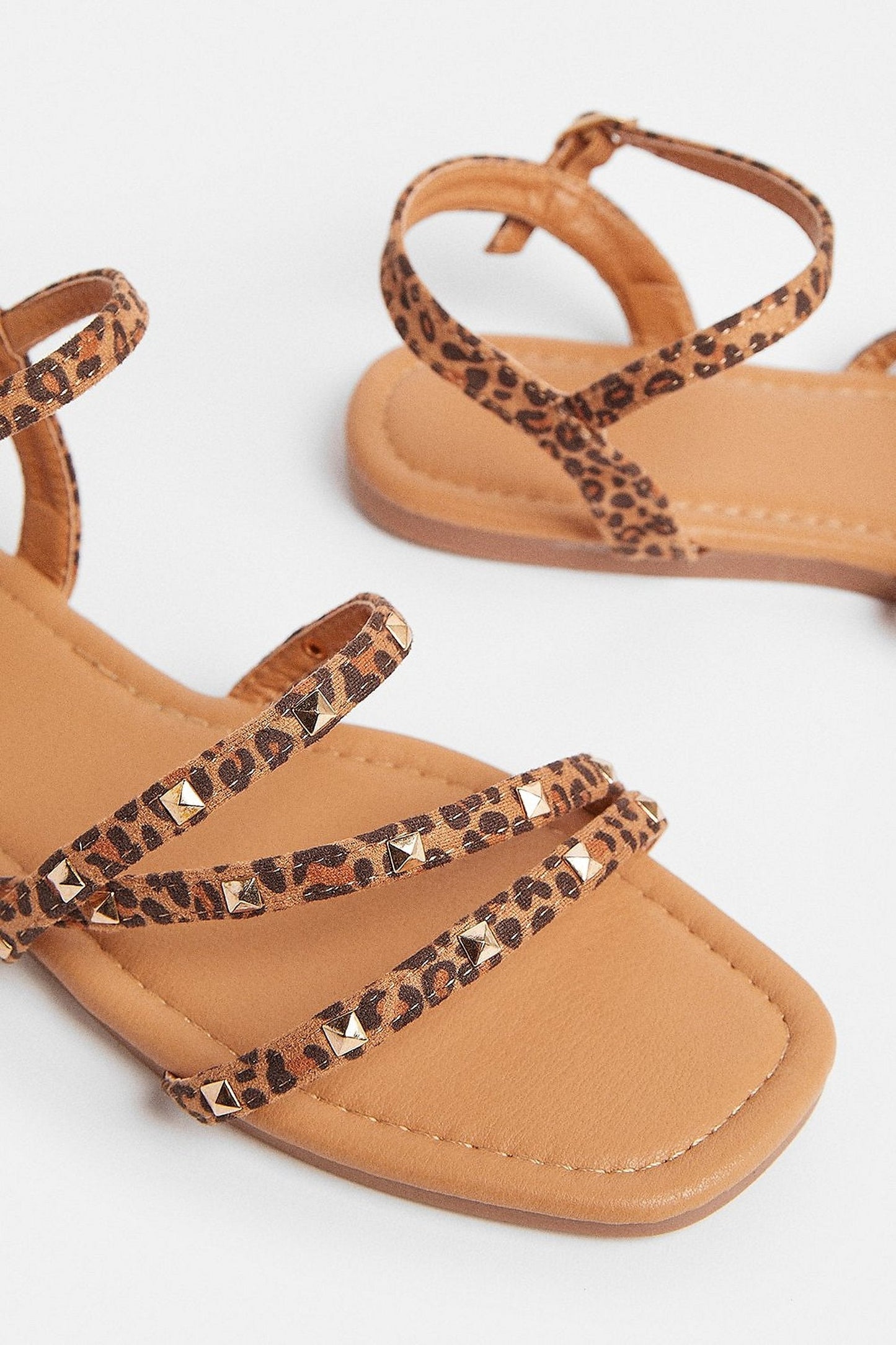 Brianna Leopard Studded Sandals