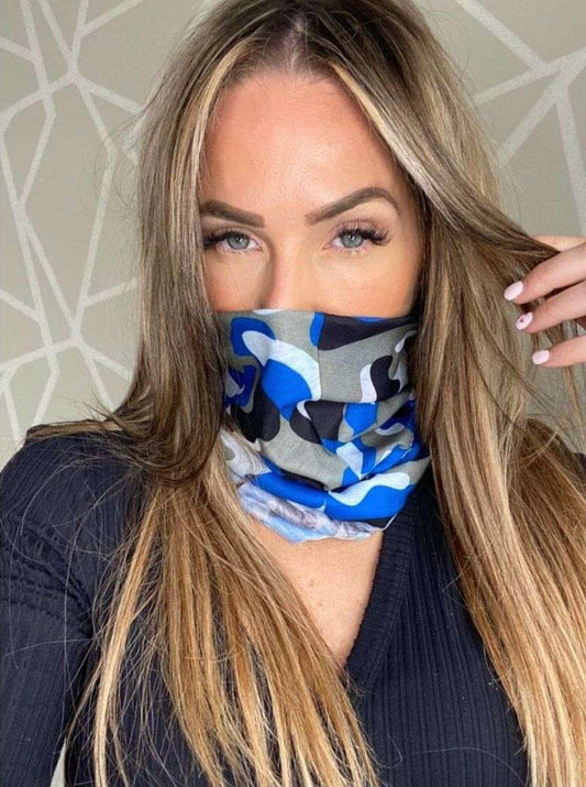 Grey/Blue Camo Snood