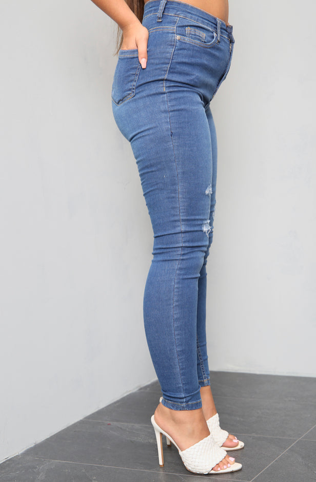 Fifi Distressed Jeans - Blue