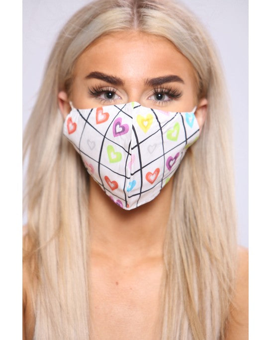 Love Hearts Print Mask