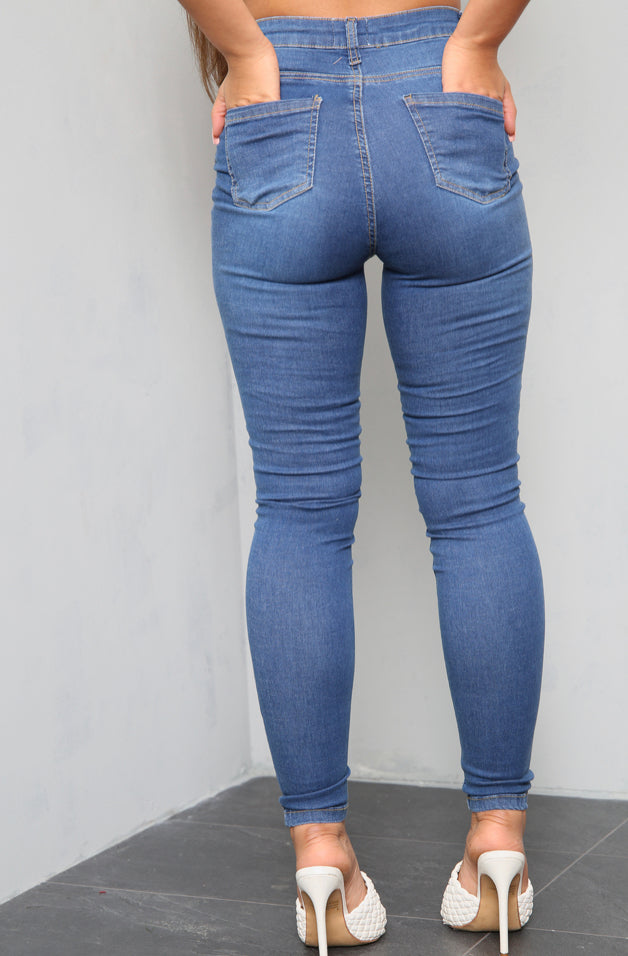 Fifi Distressed Jeans - Blue