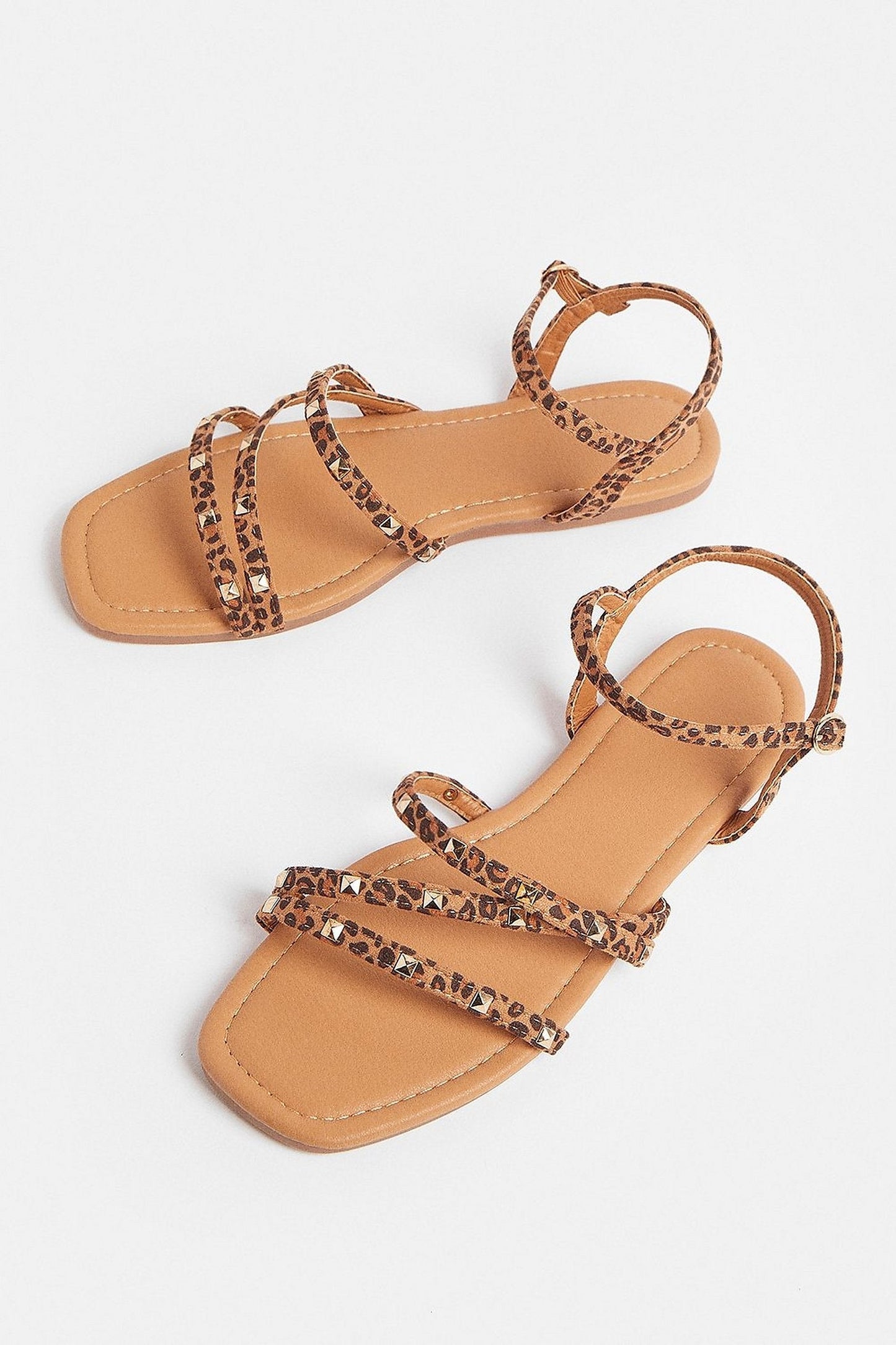 Brianna Leopard Studded Sandals